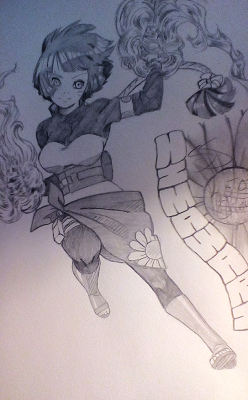 kotori-chama:  Himawari Uzumaki  In just a few hours I’ll be going out with my best friend to see the Boruto movie!  So I drew an older fire and Byakugahn wielding Himawari for the occasion.