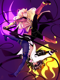 I did a Bumbleby partner piece to go with my Whiterose one!the composition is suppose to be like Yin and&hellip;YANG &gt;:3c