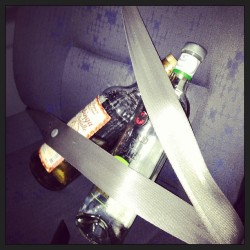 s-tay-g0ld:  Safety first #seatbelt #alcohol #car #funny #bacardi #jurupinga  The sign of a drunk, lol.