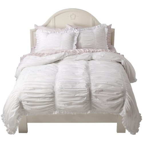 Simply Shabby Chic Smocked Duvet White liked on Polyvore (see more ...
