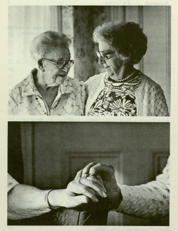 sapphomore: alice, 99 and bertha, 98 photographed by deborah snow for sinister wisdom’s special issue about elder lesbians, summer 1979