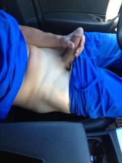 bigdcdnguy1:  In the car, after work  Nice cock 
