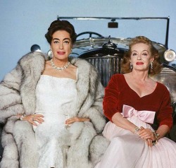 the60sbazaar:Joan Crawford and Bette Davis in publicity shot for Whatever Happened to Baby Jane?