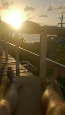 Relaxing in the setting sun