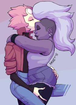 amaet:  i was supposed to do something like a redraw of my first bad pearl fanart i did one year and a day ago but ultimately i started drawing something warmer and, well, basically different, except it’s still bad gems, lmao anyway, one year with bad
