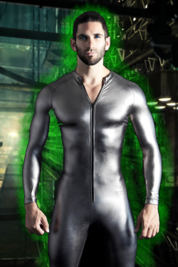 chiptheandroid: UNIT-2694U He’s a former man.He’s now a fully functional android, converted by nanites into an artificial being.He’s programmed to assimilate you into the silver lycra collective.Resistance is sexy, but futile.  Please, assimilate