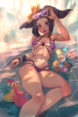 xa-colors:  Juri from Street Fighter ! Drawing I made for a UdonEntertainment Book : http://www.udonentertainment.com/blog/news/preview-street-fighter-swimsuit-special-1#prettyPhoto Made with paint tool saï. My youtube Channel 