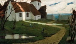 thunderstruck9:Eugène Laermans (Belgian, 1864-1940), Le cimetière de campagne [The Country Cemetery], 1905. Oil on canvas, 55 x 94.5 cm.