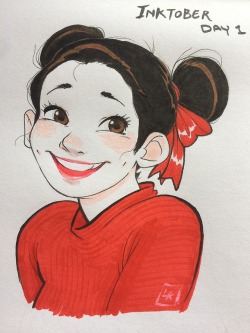 littlekidsin: Hey guys! I finally built up the courage to do Inktober this year ; v ; I only just started a couple days ago, so I’m way behind, but better late than never I guess? x’-D I’ve been following a Pucca specific prompt list, which you