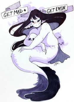 jijidraws:♡ MERMAY! Part 1 ♡I had a great time exploring negative shapes this Mermay. All originals are up for sale on my new site:♡ JIJI.storenvy.com ♡