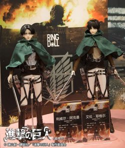 snkmerchandise: News: Levi &amp; Eren Official Ringdolls Release Date: TBARetail Price: TBA China’s Yu Zuo Cultural Development Company released previews of official Levi &amp; Eren figures for their Ringdolls line! A concurrent release of the dolls