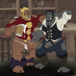 reinclyffe: just me and the bf (@loeroe) TFing into orcs to get into the Orctober™ spirit~great sketch by @skyebluew0lf !!colored by me More orcs. MORE! 