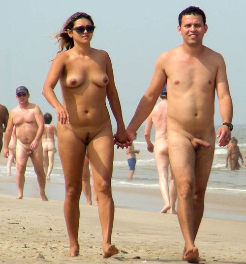 Tan line couple on beach