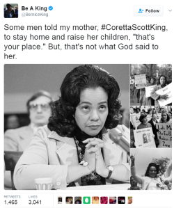 lagonegirl:   Coretta Scott King was an American civil rights activist and the wife of 1960s civil rights leader Martin Luther King Jr.   She established a distinguished career in activism in her own right. Working side-by-side with her husband, she took
