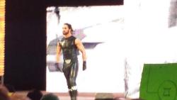 crazyaboutsethrollins:  Found this on twitter. SETH’S NEW RING GEAR!!!!!! Someone took this at Smackdown taping! Hmmmm..have to see on tv. I wanted trunks and no shirt!    Seth has a leather fetish?!! =P 