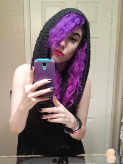 My hair kinda faded from like purple to fuchsia on the bottom. 