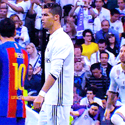 captainmessi:  Cristiano Ronaldo and Lionel Messi before El Clasico on April 23rd, 2017