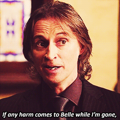 belle-french:  rumbelle meme: five quotes [3/5]                              ↳ “if any harm comes to belle while i’m gone..” 