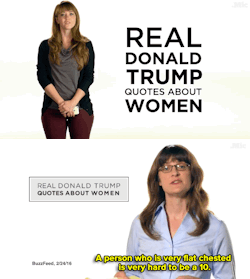 fluffybunny91:  the-bitch-goddess-success:  ambelle:  micdotcom:  Watch: New anti-Trump ad reminds us of his own misogynistic words.   yet he has women supporters and I don’t even know why I’m on this planet  “donald trump tells it like it is!”
