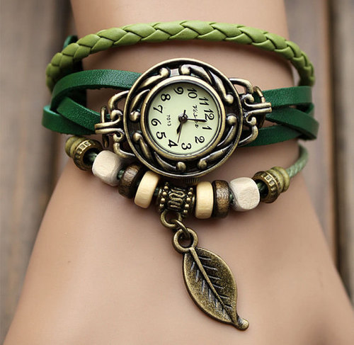 Leather bangle bracelet