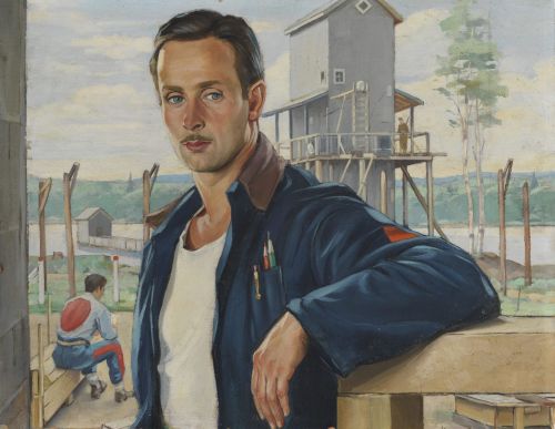 beyond-the-pale:   P.W. Erminio Ghislieri, Internment Camp Petawawa, 1942  Artist -  Giacinto Luciano Salvadori    
