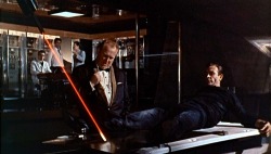 beggerprince72:  One of the greatest Bond lines of all time… James Bond: Do you expect me to talk? Auric Goldfinger: No, Mr. Bond, I expect you to die!   The funny thing is, they ALL apparently expect him to die yet, NONE of them just stabs him to death