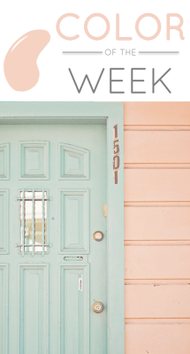 designmeetstyle:  Color of the Week: Peach Crayon Peaches and cream… and orange, and blue, and… Refreshing and light, Glidden Peach Crayon is here to cool us down. Very versatile, the color’s an ideal backdrop to accessorize with bold pops of orange