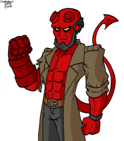 Quick Hellboy drawing. I’ve never read many Hellboy comics, but I love the characters design and the movies are great. 