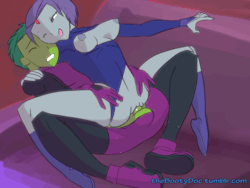 ilovestarcoandbbrae:Quality alone time with Beast Boy and Raven by artist TheBootyDoc. RATED M FOR MATURE!!!!