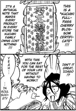 dohaerysdays:  I would love for Ichigo to stay in Soul Society just to irritate the hell out of Byakuya by profiting non-stop from the Kuchiki estates.  WTF? the Kuchiki Family owns STORES?! I wanna see the employees when Byakuya goes to supervising their