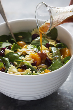 do-not-touch-my-food:  Mandarin Pasta Spinach Salad with Teriyaki Dressing