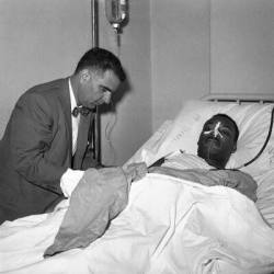 black-culture:  On September 20, 1958, a surgeon by the name of Dr. Emil Naclerio was called from home to attend to a patient who had been stabbed earlier that day. He rushed to Harlem Hospital. It turned out that the patient was Dr. King. The surgeon