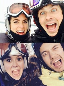 tvd-official:  Nikki reed and ian somerhalder   Nina dobrev with a friend Both pictures were posted one week ago. Hmm, random? 