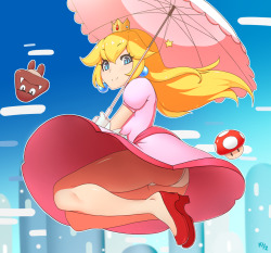 kuroonehalf:  My first colored princess Peach. Relatively pleased with how she came out. :3 http://kuroonehalf.deviantart.com/art/Peach-570694920 