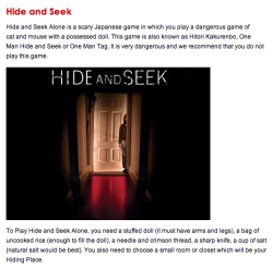 sixpenceee:  Horror games you can play at sleepovers This time it’s with everyone’s favorite: a possessed doll Be careful  