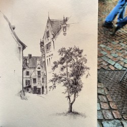 #drawanyway - one more rainy drawing day in Visby, #ballpoint pen on paper - Follow me on Instagram and Twitter @yecuari