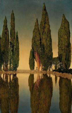 isis0isis:  The Reservoir at Villa Falconieri, Frascati, 1903 Maxfield Parrish 