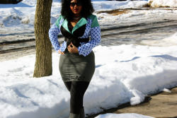 blackfashion:  Emerald Shaw | 24 | Detroit, MI www.howtobedope.com | dopenmind.tumblr.com Peter Pilotto for Target (blazer) | Voluptuous Vixen Boutique (leggings) | Rock Paper Heels (“Surfboardt” skirt) | Forever21 (necklace and shades) 