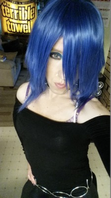 shadowfoxy:  Using my lovely blue hair in a new punk style outfit. Just snapping a few pictures at my friend’s house. Freedom and friendship for an entire weekend. Nothing quite compares.