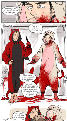 For @belladonnaq‘s Halloween prompt fest~ An anon request for Hannigram murdering in kigurumi~Also bonus:how does hannibal know about kigurumi tho?
