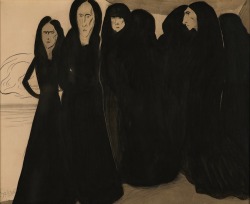 thunderstruck9:  Léon Spilliaert (Belgian, 1881-1946), Sept femmes en noir [Seven women in black], 1902-1903. Pencil and ink on paper, 25.3 x 37.2 cm. 