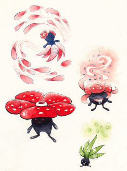 gracekraft:  Next up on the Johtodex is the Oddish line!  I’ve never used these guys personally, but I’ve always loved their designs, especially the cute yet creepy design of Vileplume. I will admit, I actually used Bellossom’s Gold/Silver shiny