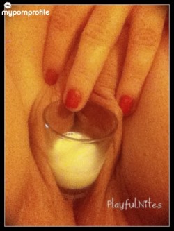 playful-nites:  So can fat pussy lips!!  Ok so maybe I pushed the glass in a bit to hold it in place a little better, think of it as a bit of an awkward tequila shot-you just get to lick the bottom to taste pussy juice vs having it  on the rim of the
