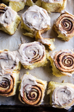 sweetoothgirl:    Salted Brioche Cinnamon Rolls from the Half Baked Harvest Cookbook  