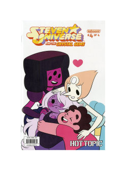 omg, look at this adorable Hot Topic exclusive cover for the 4th issue of Steven Universe and the Crystal Gems (source)