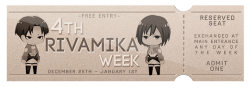 rivamikaweek:  Ladies and gentlemen, boys and girls, children of all ages… Presenting…the prompts of RivaMika Week Cycle 4: Cirque! From December 25th, 2014 to January 1st, 2015, give RivaMika some love by contributing any form of art that is of