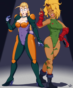 sutibaru:  [CM] Swap in the Spotlight by SutibaruArt    A commission of Cammy from Street Fighter and Mihoshi from the Tenchi anime series with swapped outfits. Enjoy. 