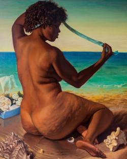 autumngracy: theartofobesity: Lemanjah by Brazilian artist Marcelo Jorge … Lemanjah is the Queen of the Sea   This is literally the first time I have ever seen cellulite depicted on someone in a painting  