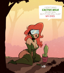 As a scientist and half plant herself, I think Ivy knows helluva lot about cactuses :)This started as a sketch, but I pushed it a little more and finish the whole pinup. Initially was some other joke about cactus, maybe I&rsquo;ll do that one later. Funny