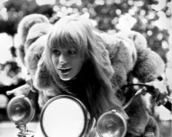 Marianne Faithfull propably around 1968, Girl on a Motorcycle film